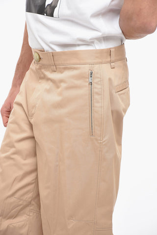 Cotton Blend Pants with Ankle Zips