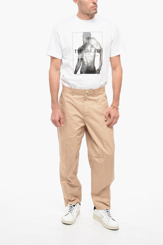 Cotton Blend Pants with Ankle Zips