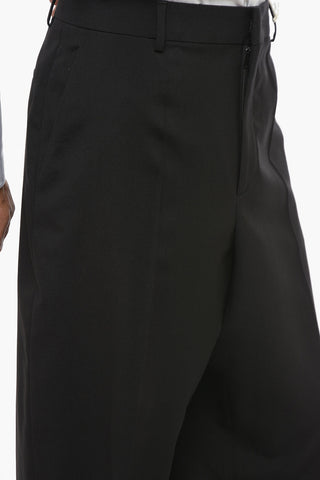 Virgin Wool Pants with Hidden Fastening