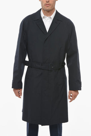 Cotton Blend PANAMA Belted Trenchcoat