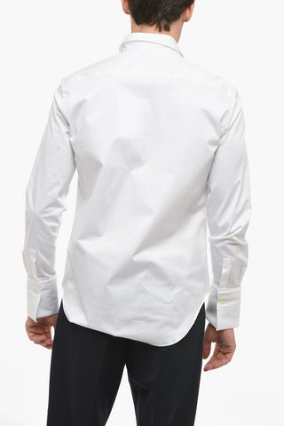 Camicia in Cotone Stretch con Abbottonatura a Scomparsa