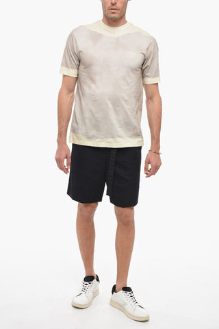Tie Dye Cotton T-Shirt with Split