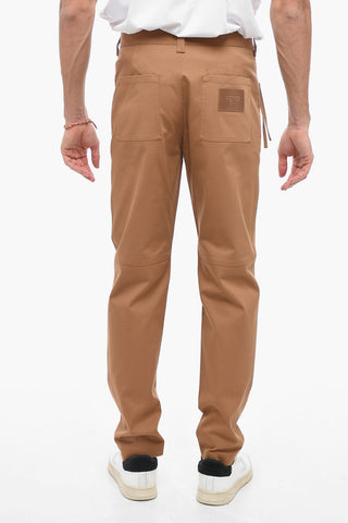Slim Fit Cotton Pants with Zipped Pockets