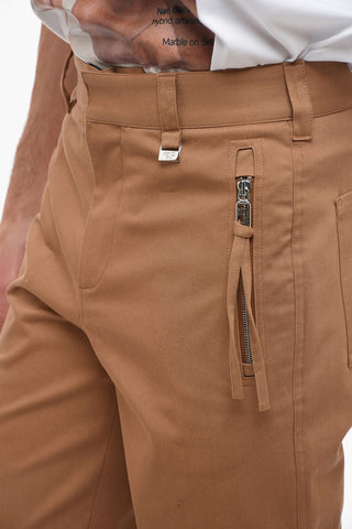 Slim Fit Cotton Pants with Zipped Pockets