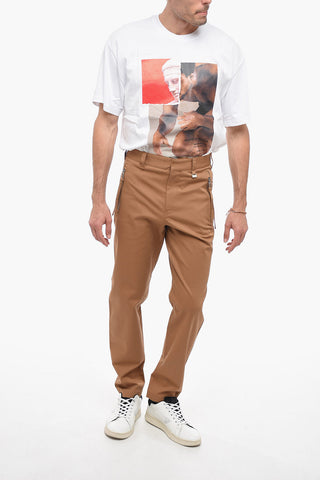 Slim Fit Cotton Pants with Zipped Pockets