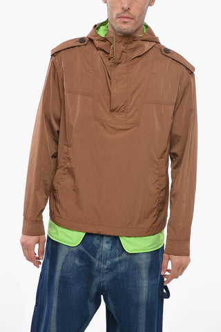 Giacca a Vento in Nylon con Half Zip