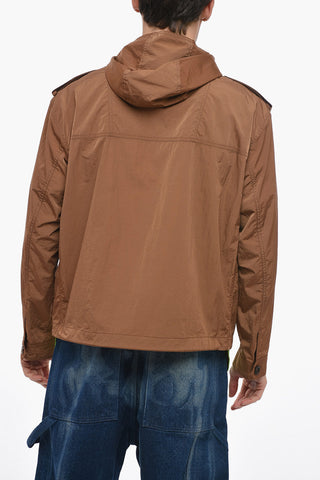 Giacca a Vento in Nylon con Half Zip