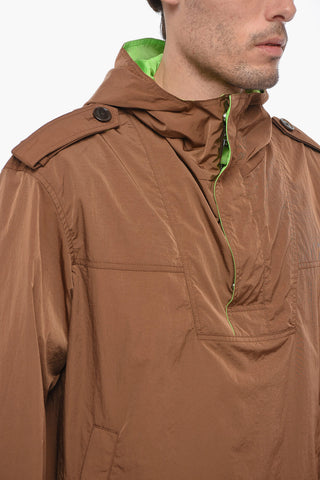 Giacca a Vento in Nylon con Half Zip