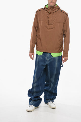 Giacca a Vento in Nylon con Half Zip