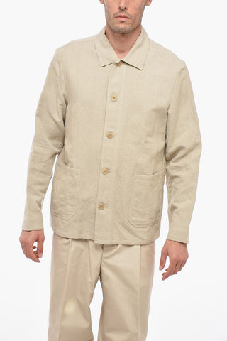 Flax Blend Shirt with Patch Pockets