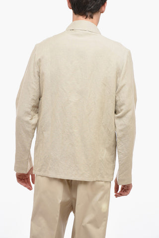 Flax Blend Shirt with Patch Pockets