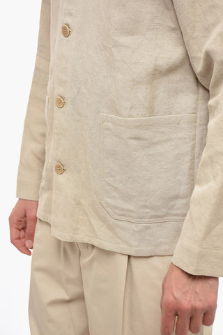 Flax Blend Shirt with Patch Pockets