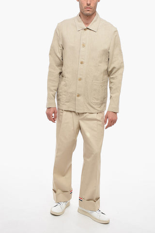 Flax Blend Shirt with Patch Pockets