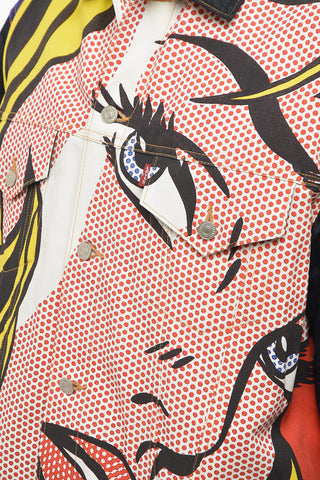 Giubbotto In Jeans Con Stampa Comic