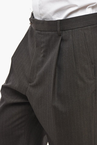 Pantaloni a 2 Pinces in Lana Herringbone