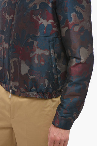 PETER DOIG X DIOR Jacquard Fabric Bomber Jacket with Front Zip