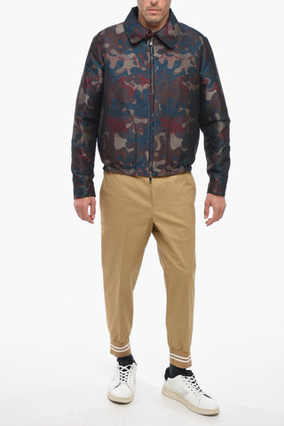 PETER DOIG X DIOR Jacquard Fabric Bomber Jacket with Front Zip