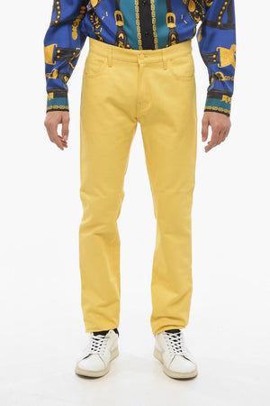 Pantaloni 5 Tasche in Piquet di Cotone