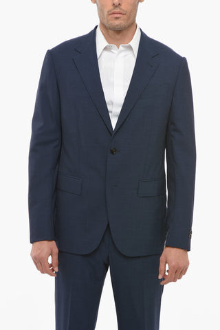 Wool Slim Fit Suit with Flap Pockets