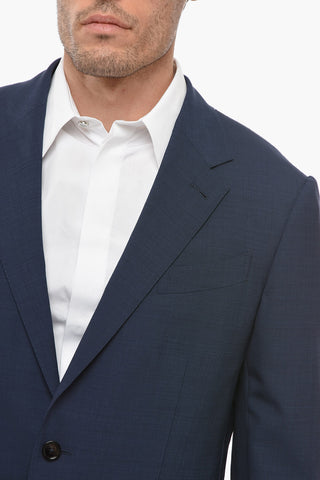 Wool Slim Fit Suit with Flap Pockets