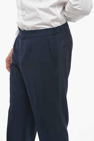 Wool Slim Fit Suit with Flap Pockets