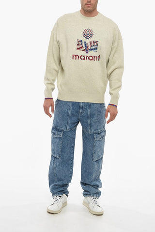 Crew Neck LARRISON Sweater with Jacquard Logo