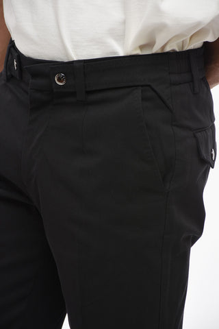 Stretch Cotton Pants with Side Martingales