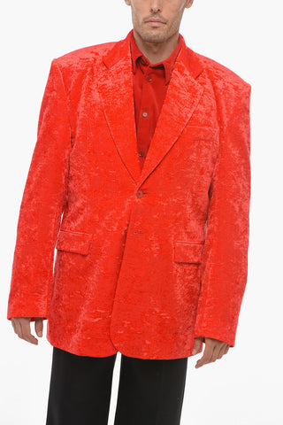GARDEROBE Single Breasted Velvet Blazer