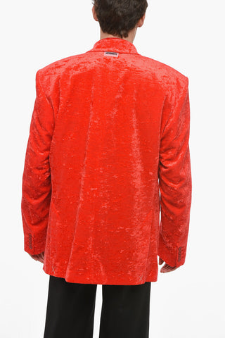 GARDEROBE Single Breasted Velvet Blazer