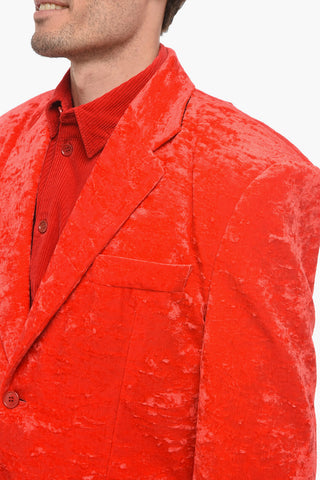 GARDEROBE Single Breasted Velvet Blazer