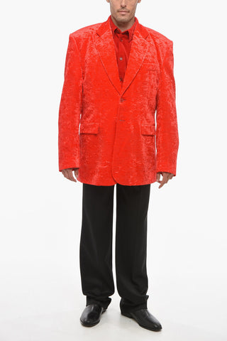 GARDEROBE Single Breasted Velvet Blazer