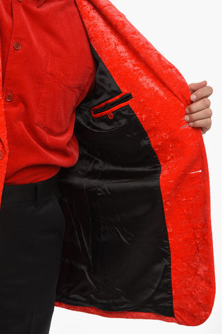 GARDEROBE Single Breasted Velvet Blazer
