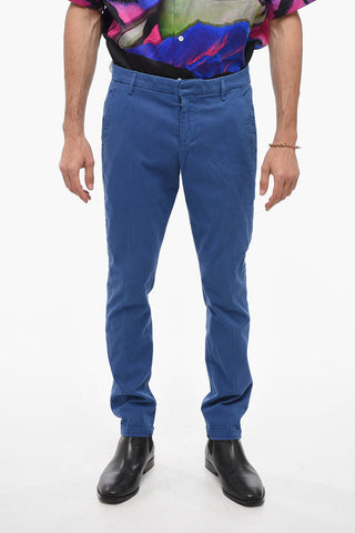 Low Rise Cotton Blend Chinos Pants