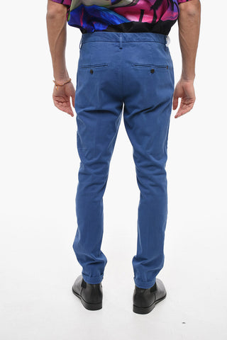 Low Rise Cotton Blend Chinos Pants