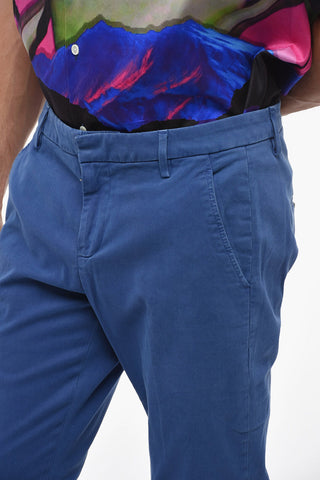 Low Rise Cotton Blend Chinos Pants