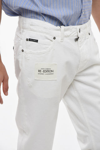 RE-EDITION Regular Fit Denims with Distressed Details 17cm