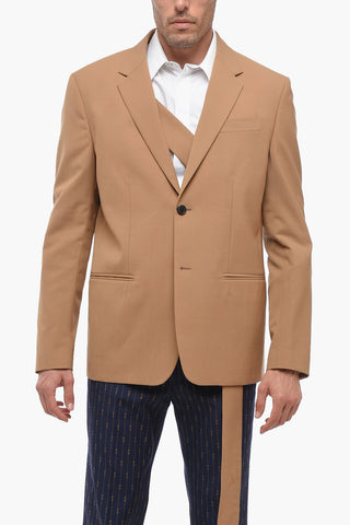 SEASONAL 2 Button Wool Blend Blazer with Tie