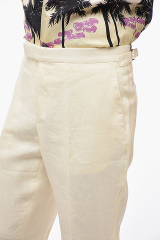 4 Pocket Linen Pants with Side Martingales