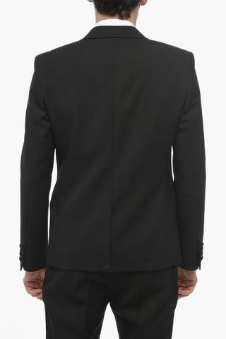 Virgin Wool Tuxedo Suit with Satin Details