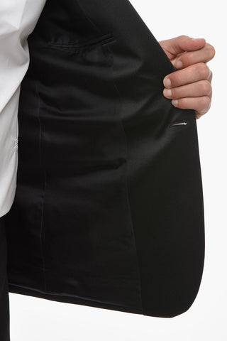 Virgin Wool Tuxedo Suit with Satin Details