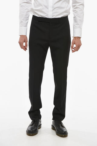 Virgin Wool Tuxedo Suit with Satin Details