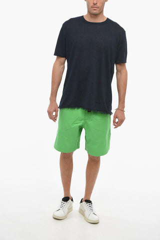 Linen T-shirt With fringed Bottom