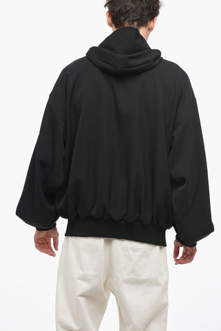 Bomber Fit Wool Hoodie with Front Zip
