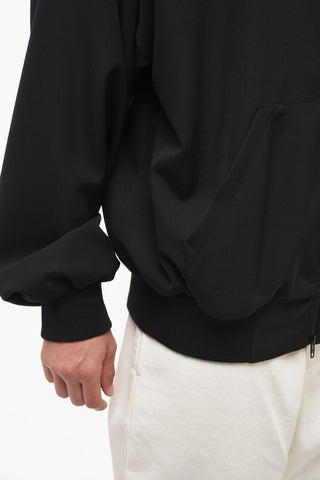 Bomber Fit Wool Hoodie with Front Zip