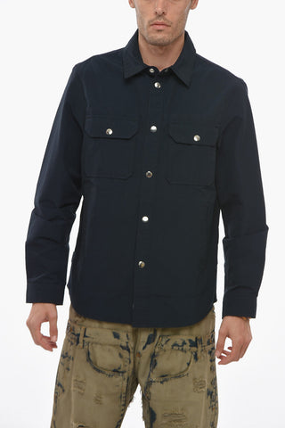 Camicia Sahariana in Misto Nylon con Bottoni a Pressione