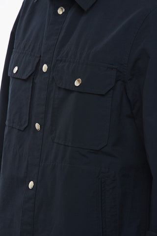 Camicia Sahariana in Misto Nylon con Bottoni a Pressione