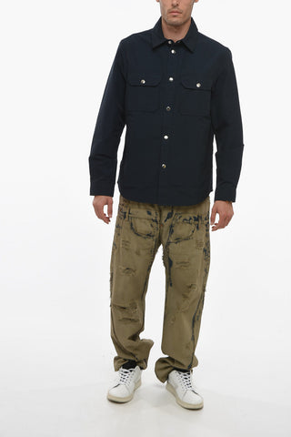 Camicia Sahariana in Misto Nylon con Bottoni a Pressione