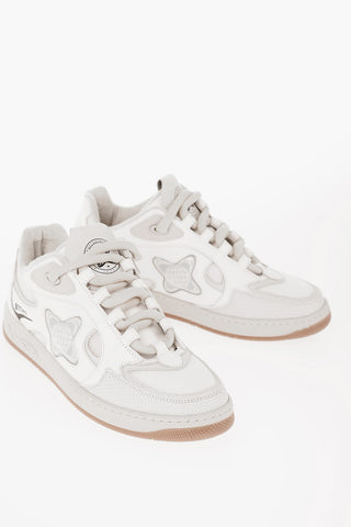 Leather and Fabric EJ SKATE PLANET Low Top Sneakers with Embossed Prints
