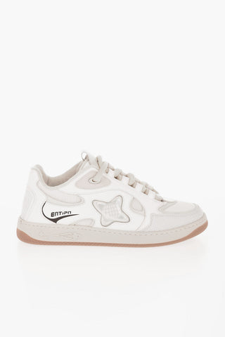 Leather and Fabric EJ SKATE PLANET Low Top Sneakers with Embossed Prints
