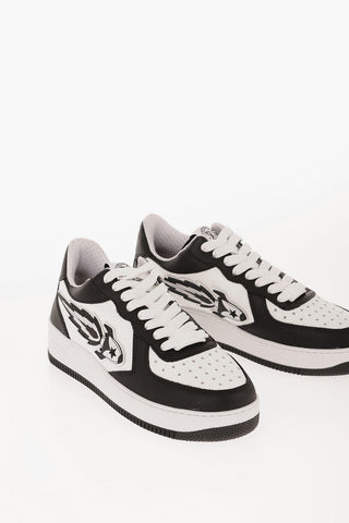 Low Two-Tone Leather Sneakers with EJ Rocket Logo